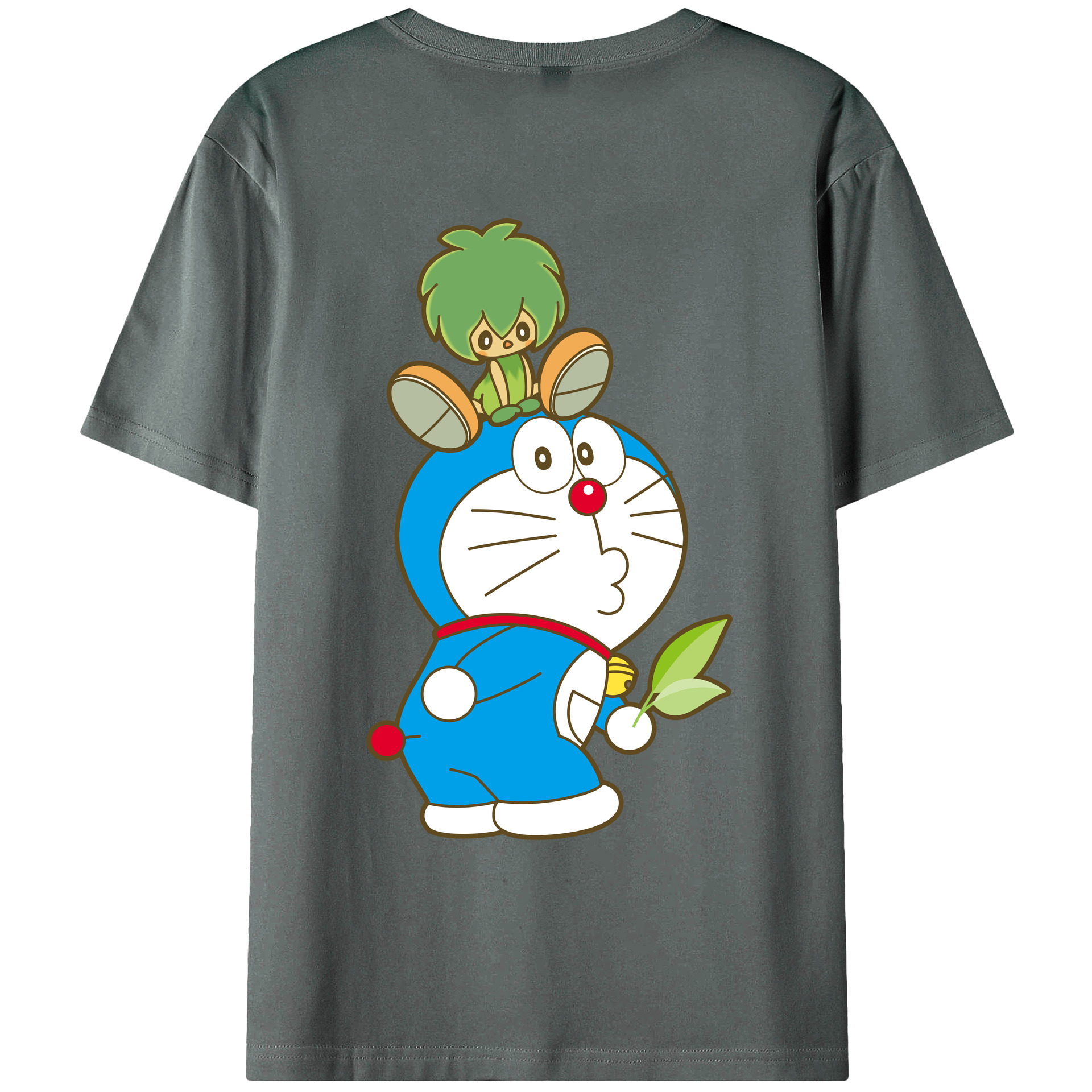 （画像用） ドラえもん Doraemon 綿100％ メンズ半袖Tシャツ（バックプリント） 通気性